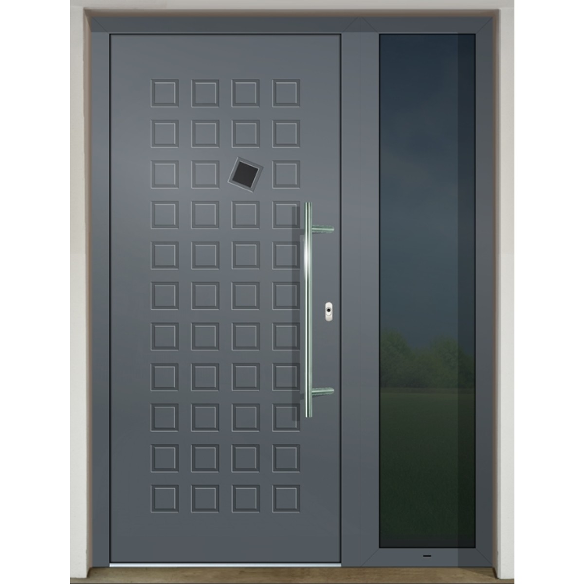 Gava Aluminium 407b RAL 7011 - vstupné dvere
