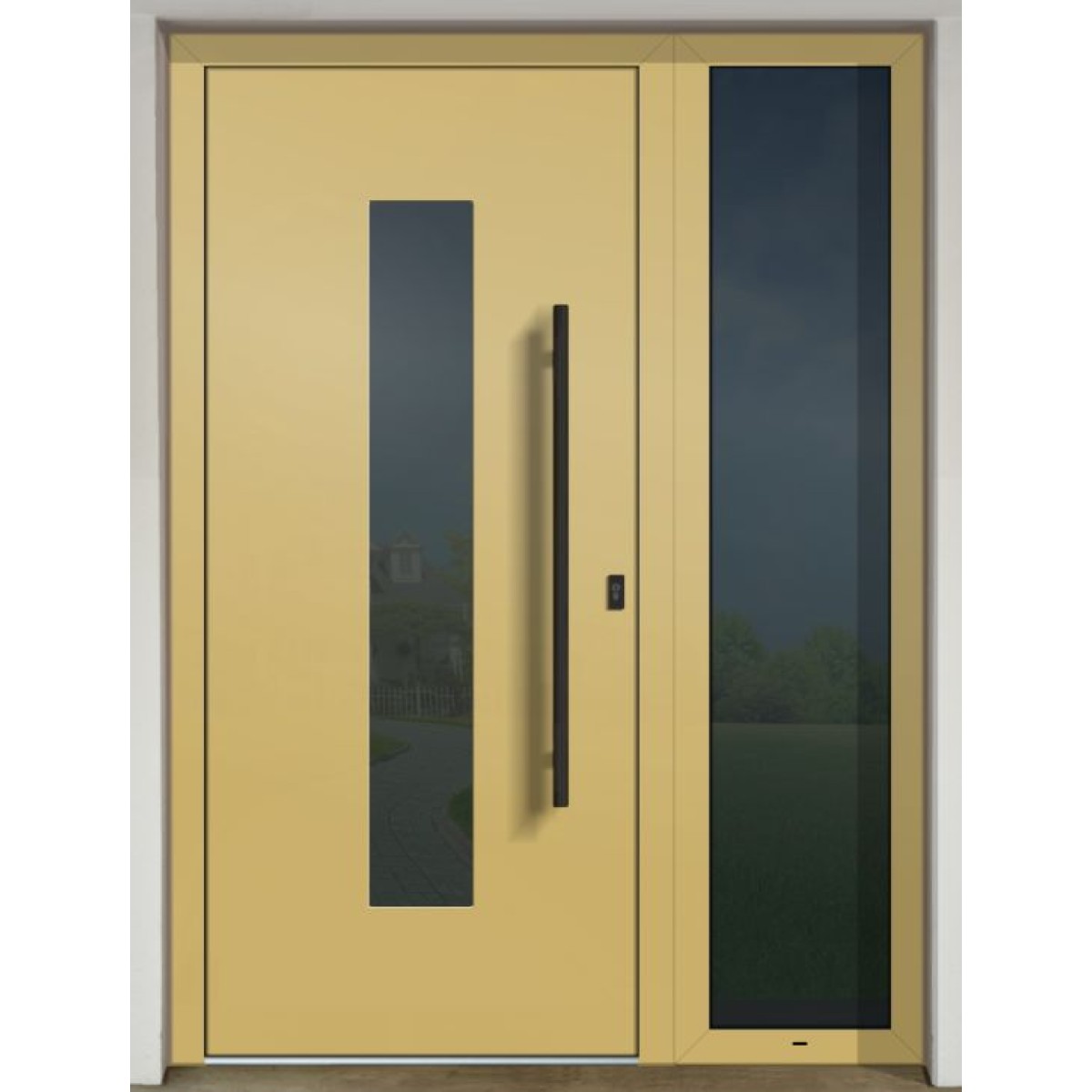 Gava Aluminium 412b RAL 1012 - entrance door