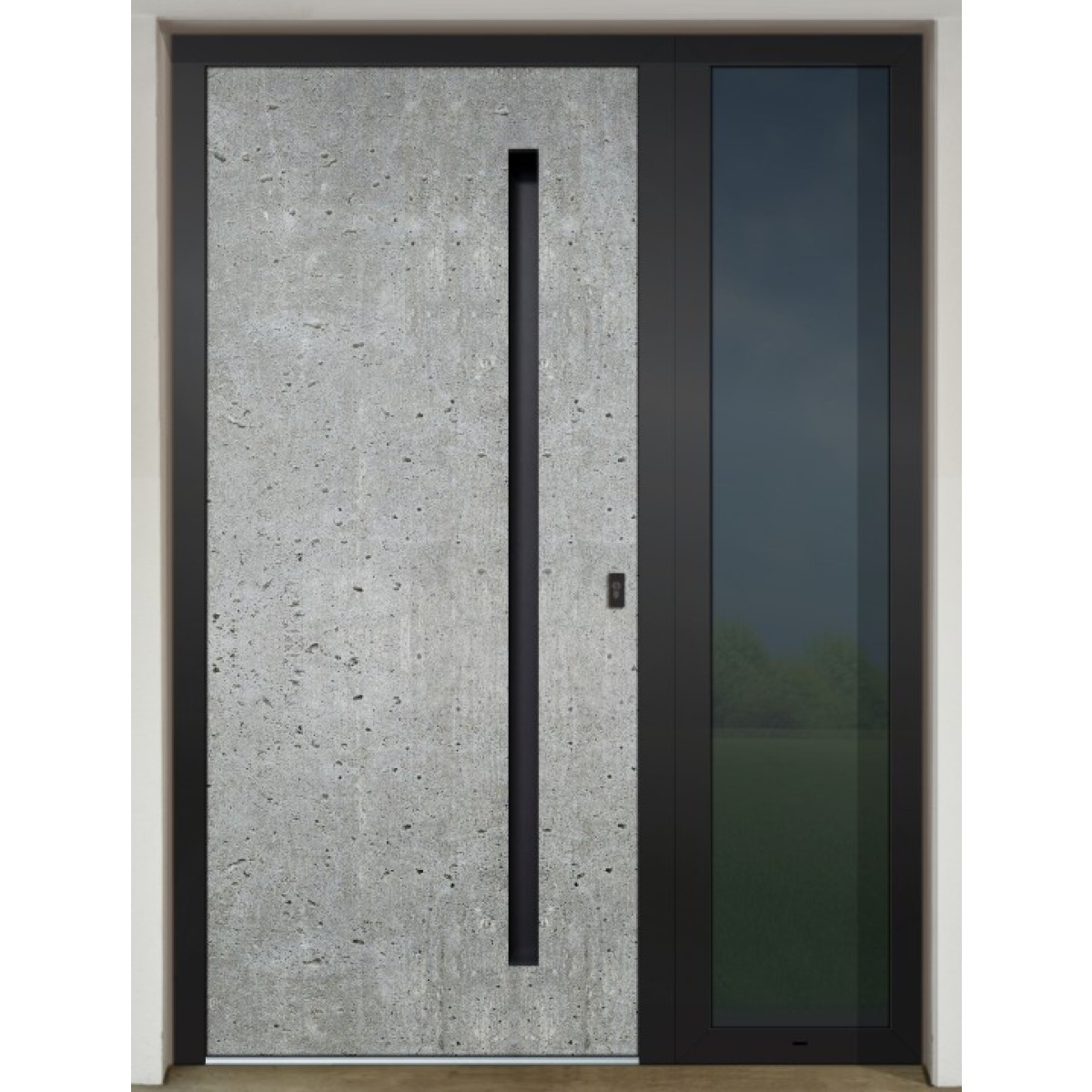 Gava Aluminium 500 Concrete - entrance door-embedded door pull