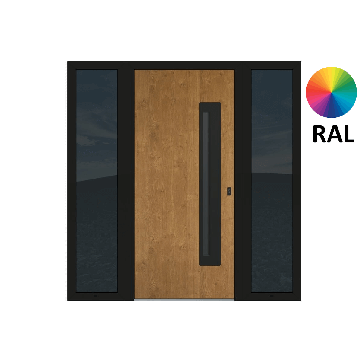 Süllyesztett ajtóhúzo B12 - fekete RAL 9005
