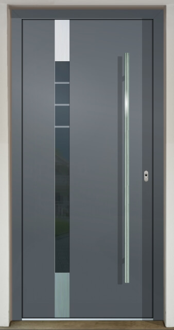 Raised infill panel GAVA Aluminium 490 with sandblasted glass Trio