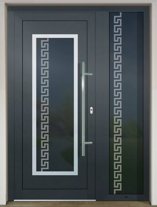 Inset door infill panel GAVA HPL 701 with sandblasted glass Fluctus v prísvetlíku