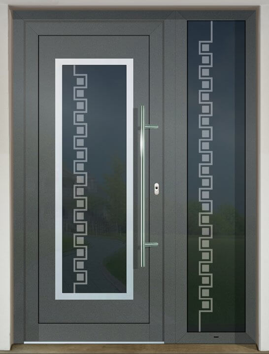 Inset door infill panel GAVA HPL 701 with sandblasted glass Tenin v prísvetlíku