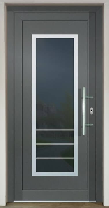 Inset door infill panel GAVA HPL 701 with sandblasted glass Trinity