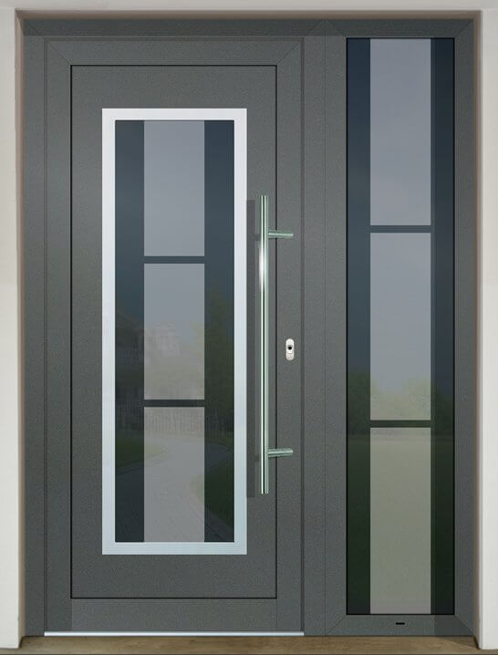 Inset door infill panel GAVA HPL 701 with sandblasted glass Trois v prísvetlíku