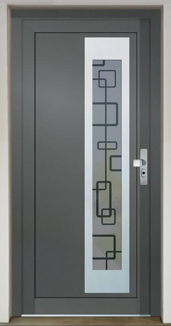 Inset infill panel GAVA HPL 913a with sandblasted glass Squere INV