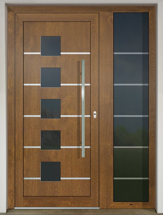 Inset infill panel GAVA HPL 928L with sandblasted glass P18 in sidelight