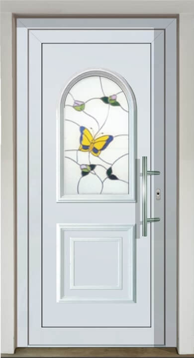Inset infill panel GAVA Plast 021 with stained glass Motýle