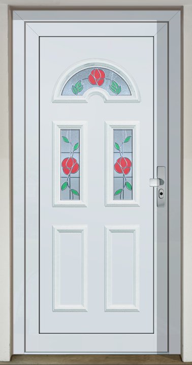 Inset door infill panel GAVA Plast 032 with stained glass Dekorglass - Rose