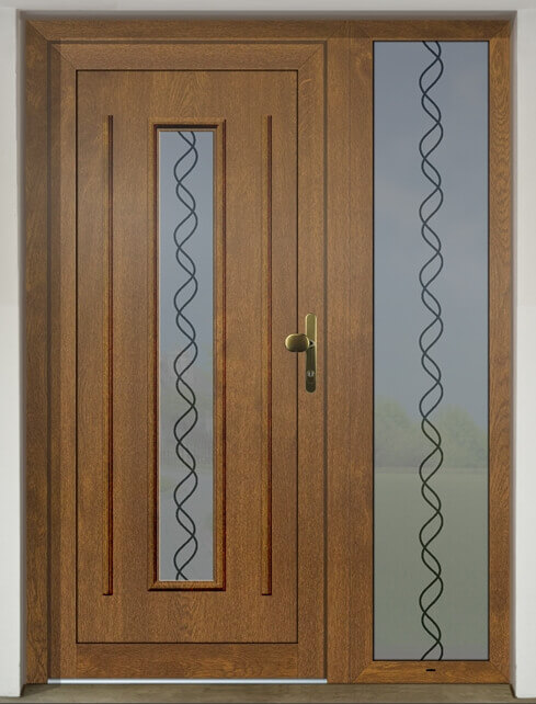 Inset door infill panel GAVA Plast 151 with sandblasted glass Spiral INV