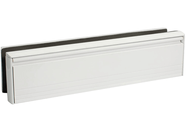All-metal letterbox slot - white